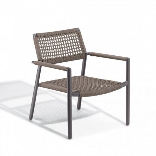 Hospitality Restauarant Del Campo Eiland Aluminum Rope Weave Lounge Arm Chair